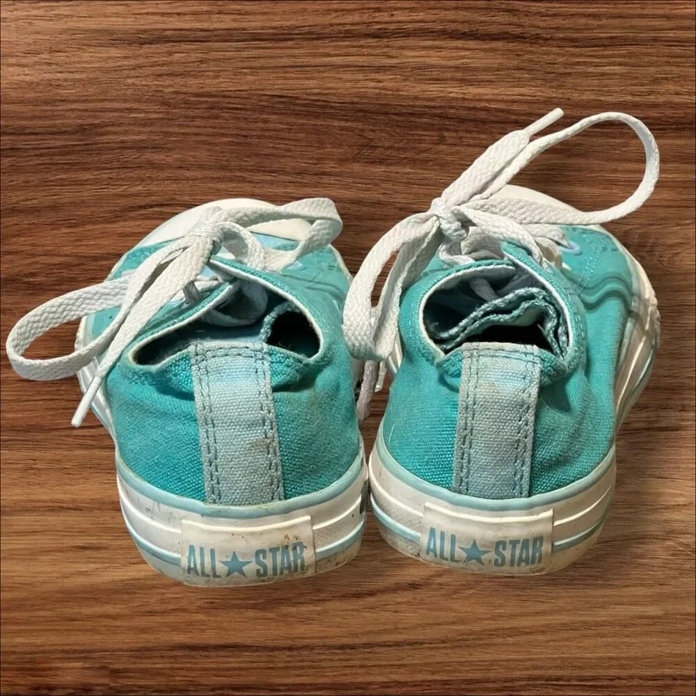 Converse Chuck Taylor All Star Aqua Double Tongue Low Top Kids Size 3